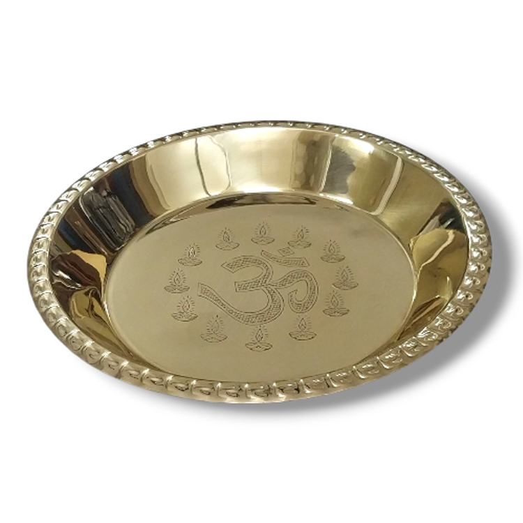 Brass parat om with diya
