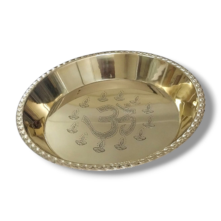 Brass parat om with diya