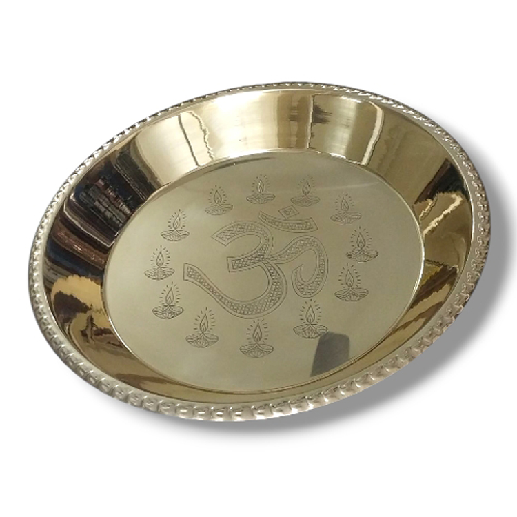 Brass parat om with diya
