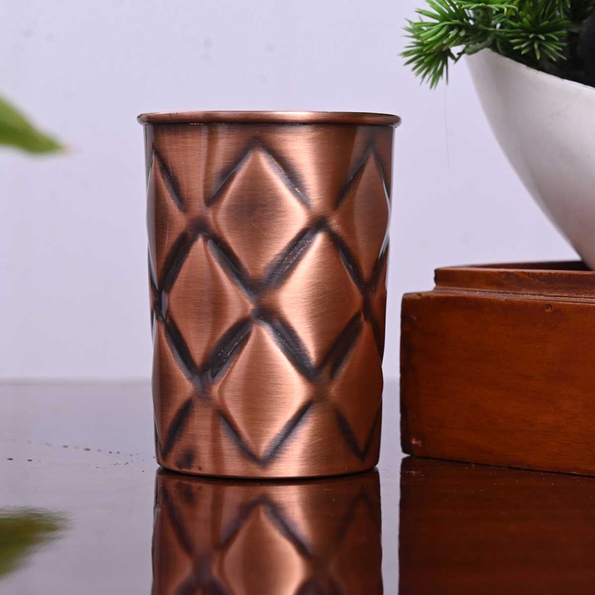 Classic Copper Glass  Antique Burfi