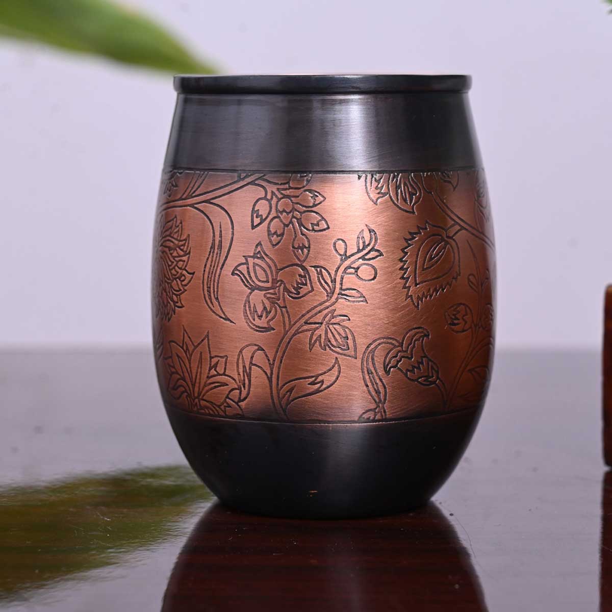 Queen Copper Glass  Antique Etching