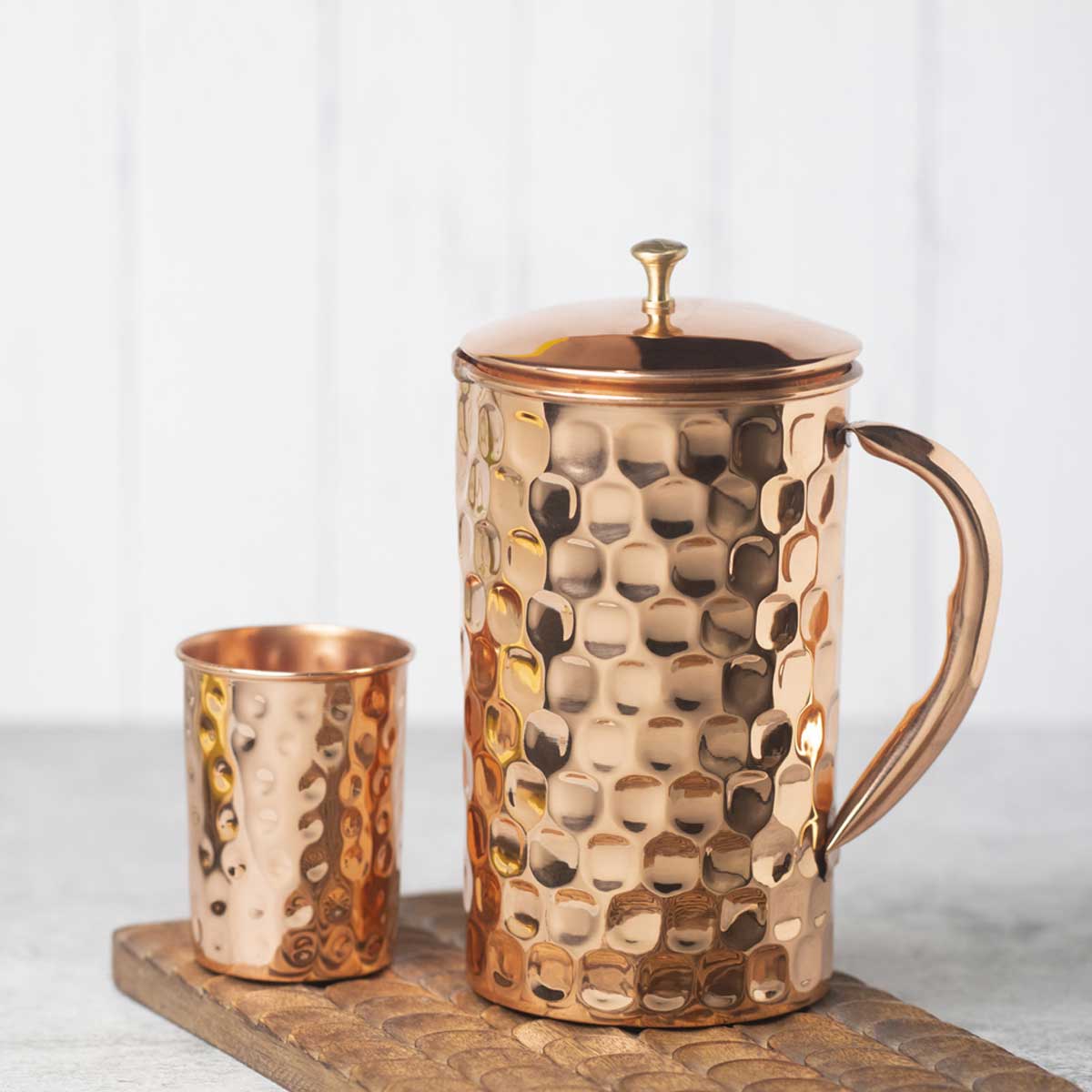 Classic Copper Jug With Brass Knobmirror Diamond photo 2