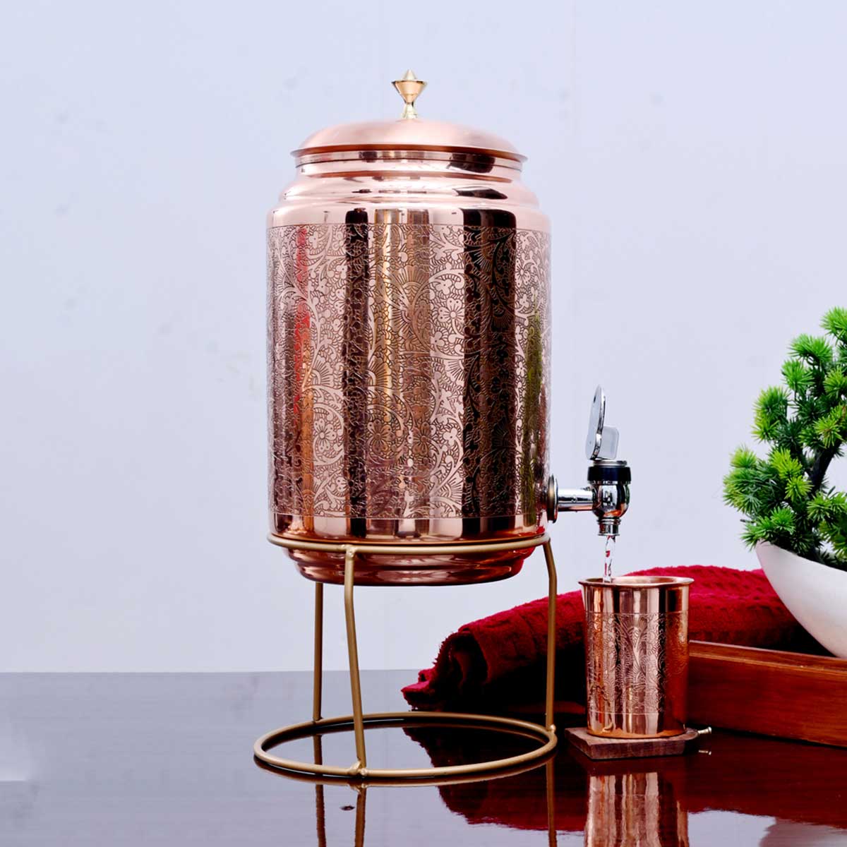 King Copper Water Dispenser Mirror Etching
