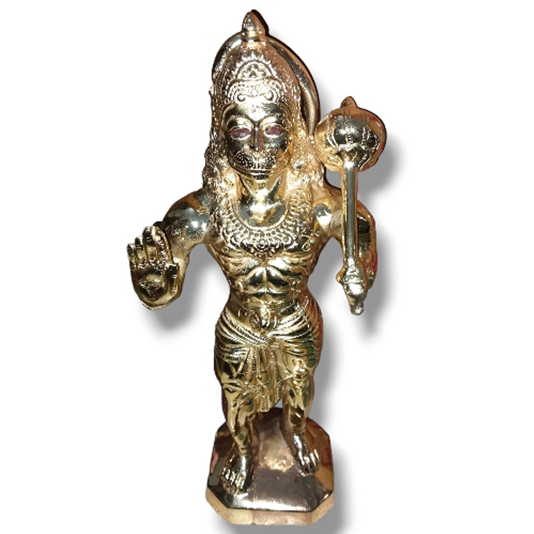 Gold Plated Standing Ashirvad Hanuman ji