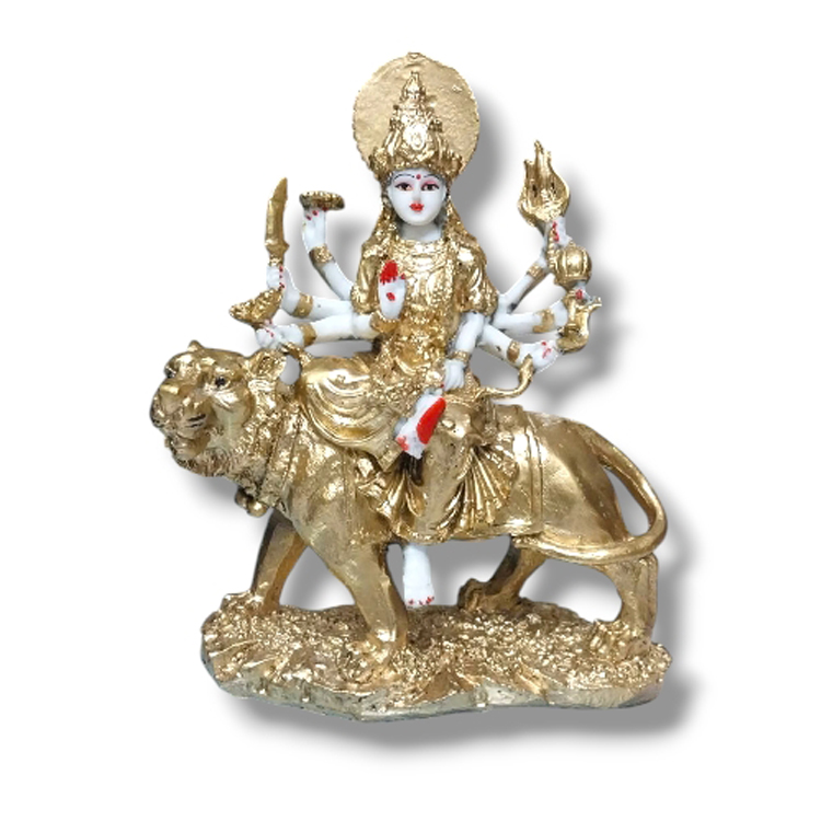 Resin Durga ji full golden