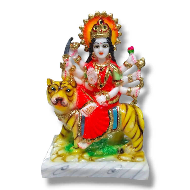 Resin coloured durga ji