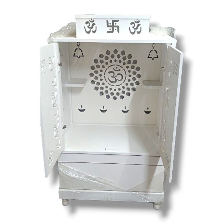White Wooden Mandir door