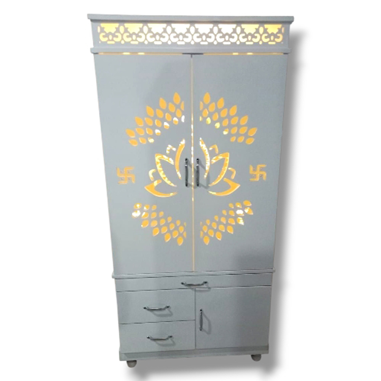 White Wooden Mandir door