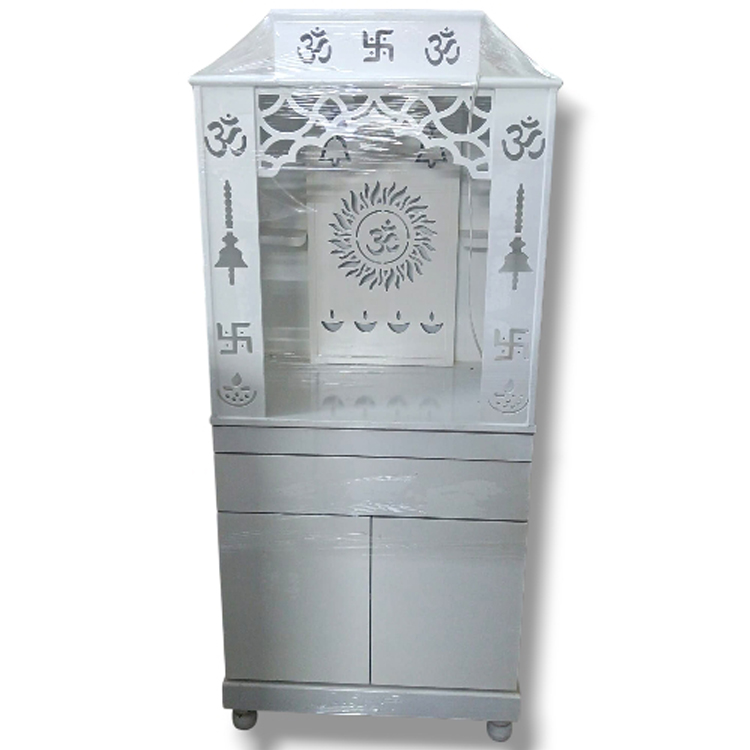 White Wooden Mandir open